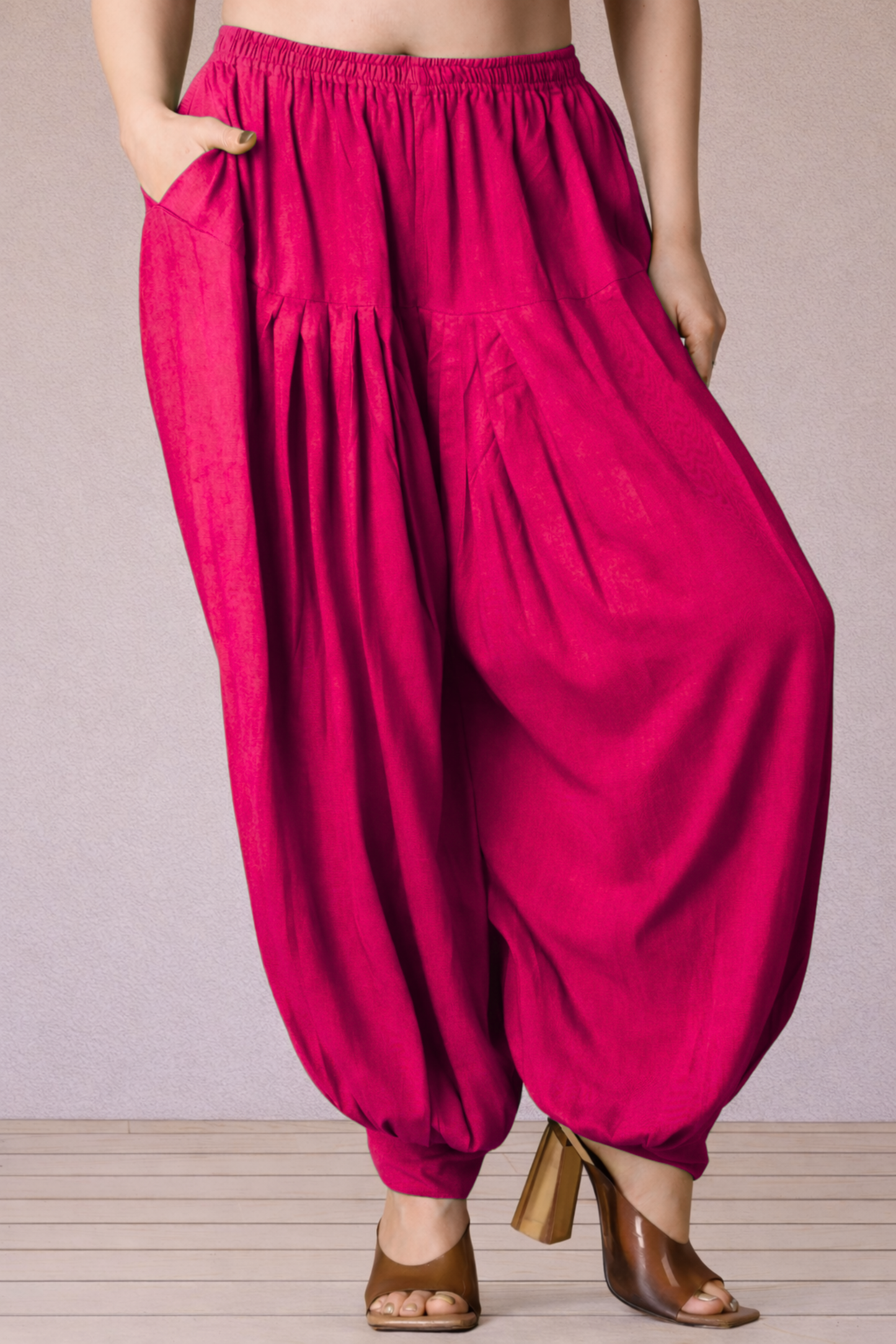 Magenta Rayon Afghani Salwar