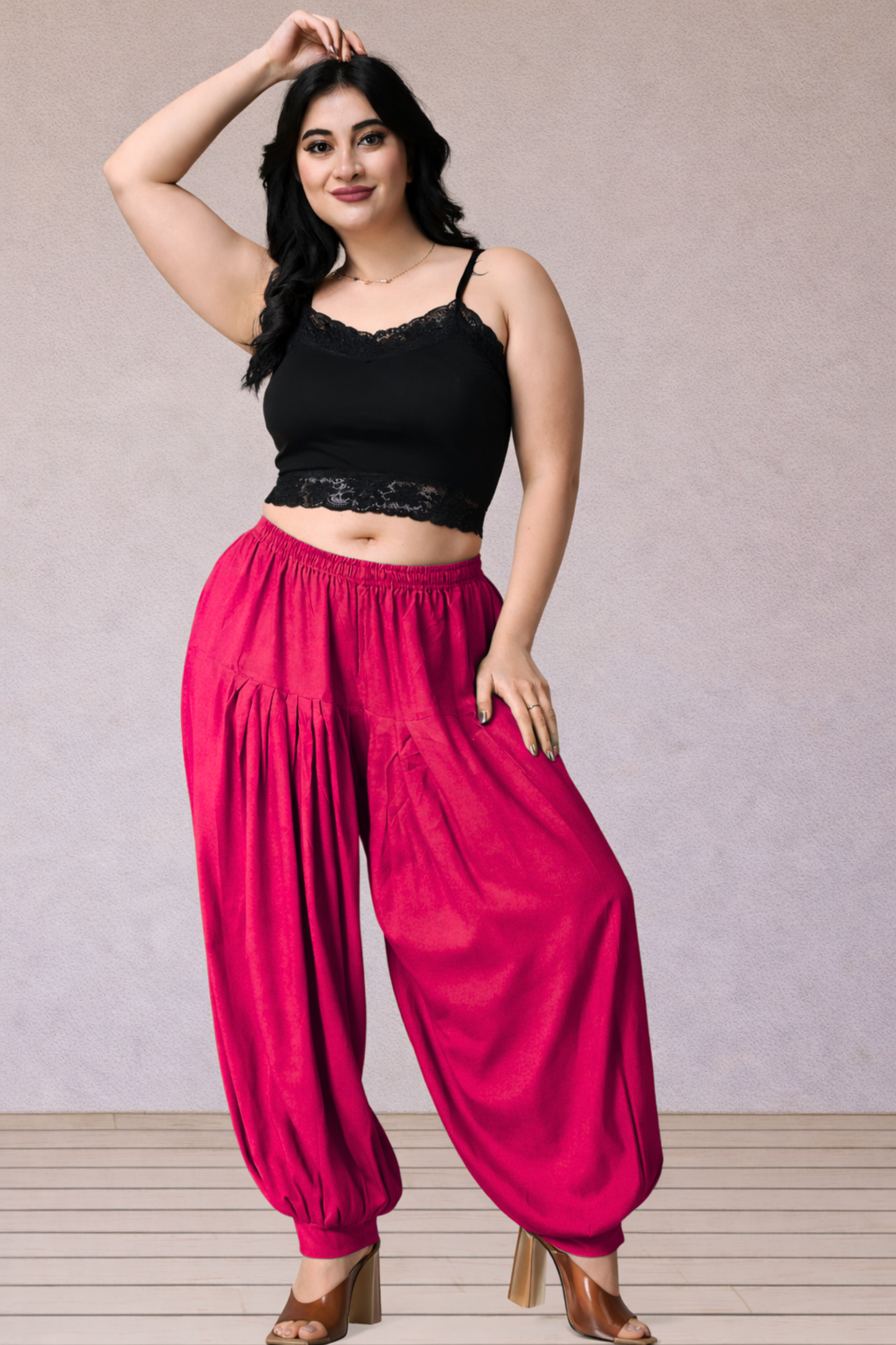 Magenta Rayon Afghani Salwar