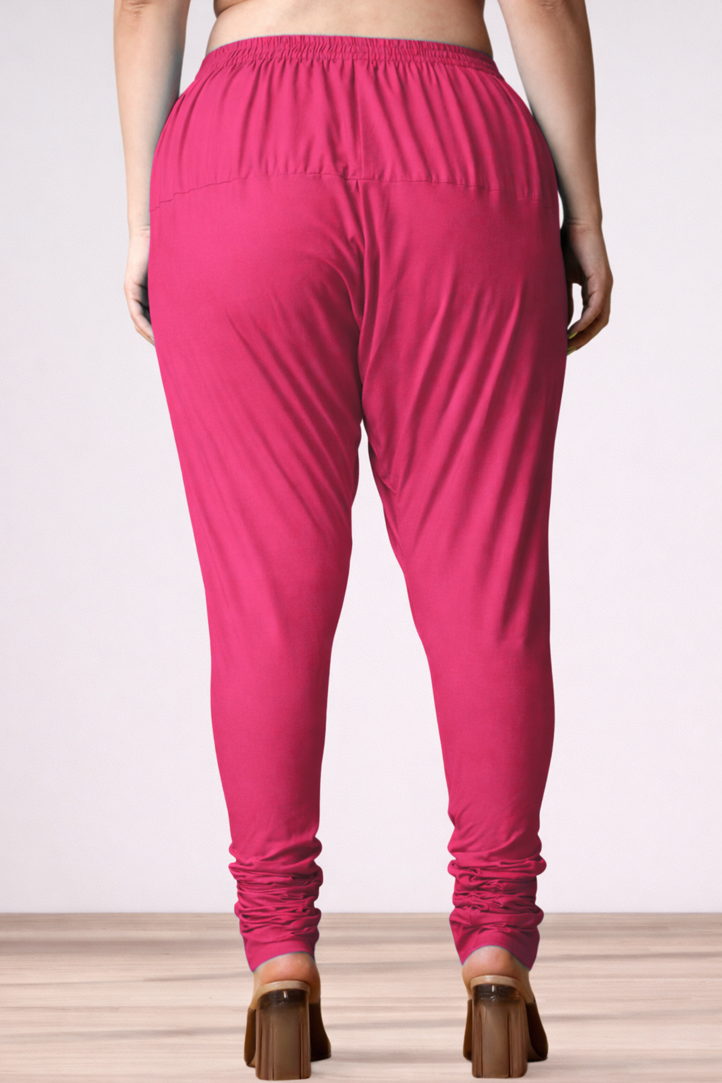 Magenta Rayon Churidar Pants