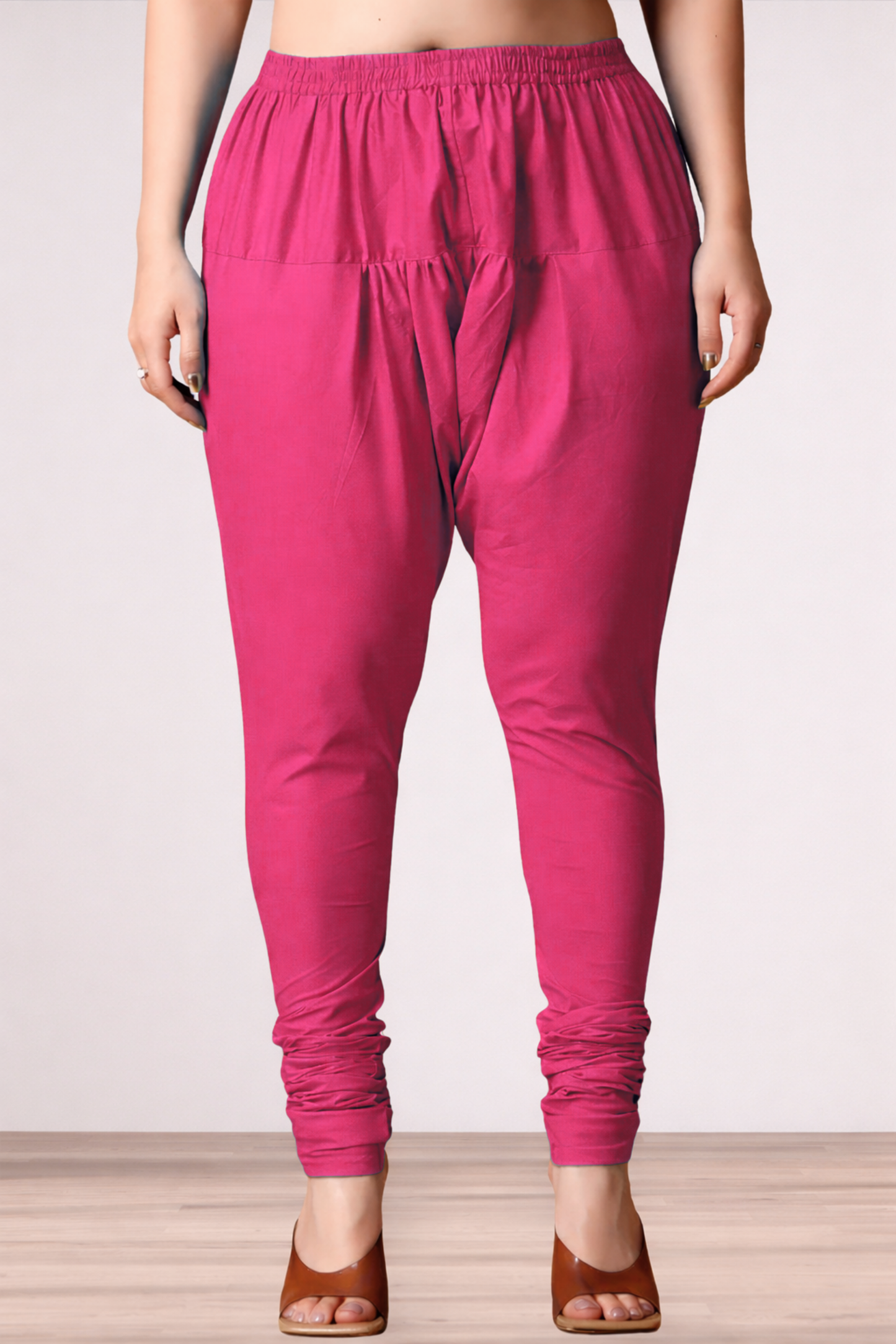 Magenta Rayon Churidar Pants