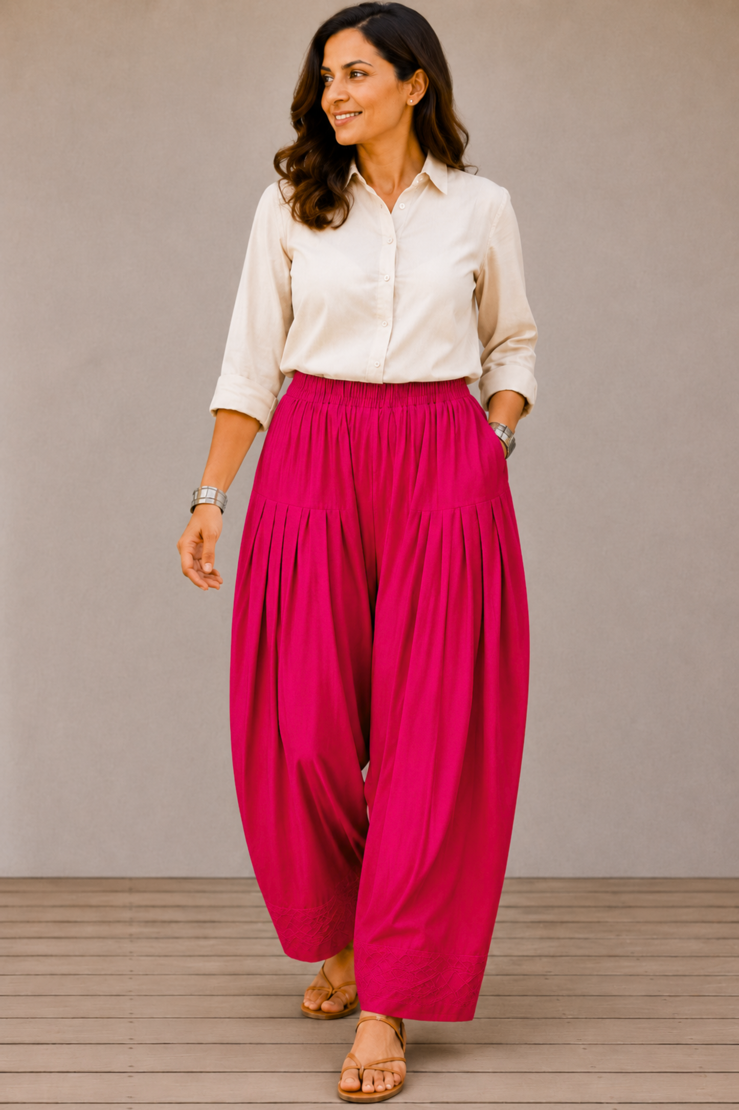 Magenta Rayon Farshi Salwar