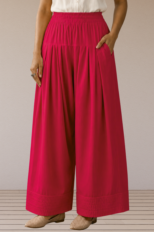 Magenta Rayon Farshi Salwar