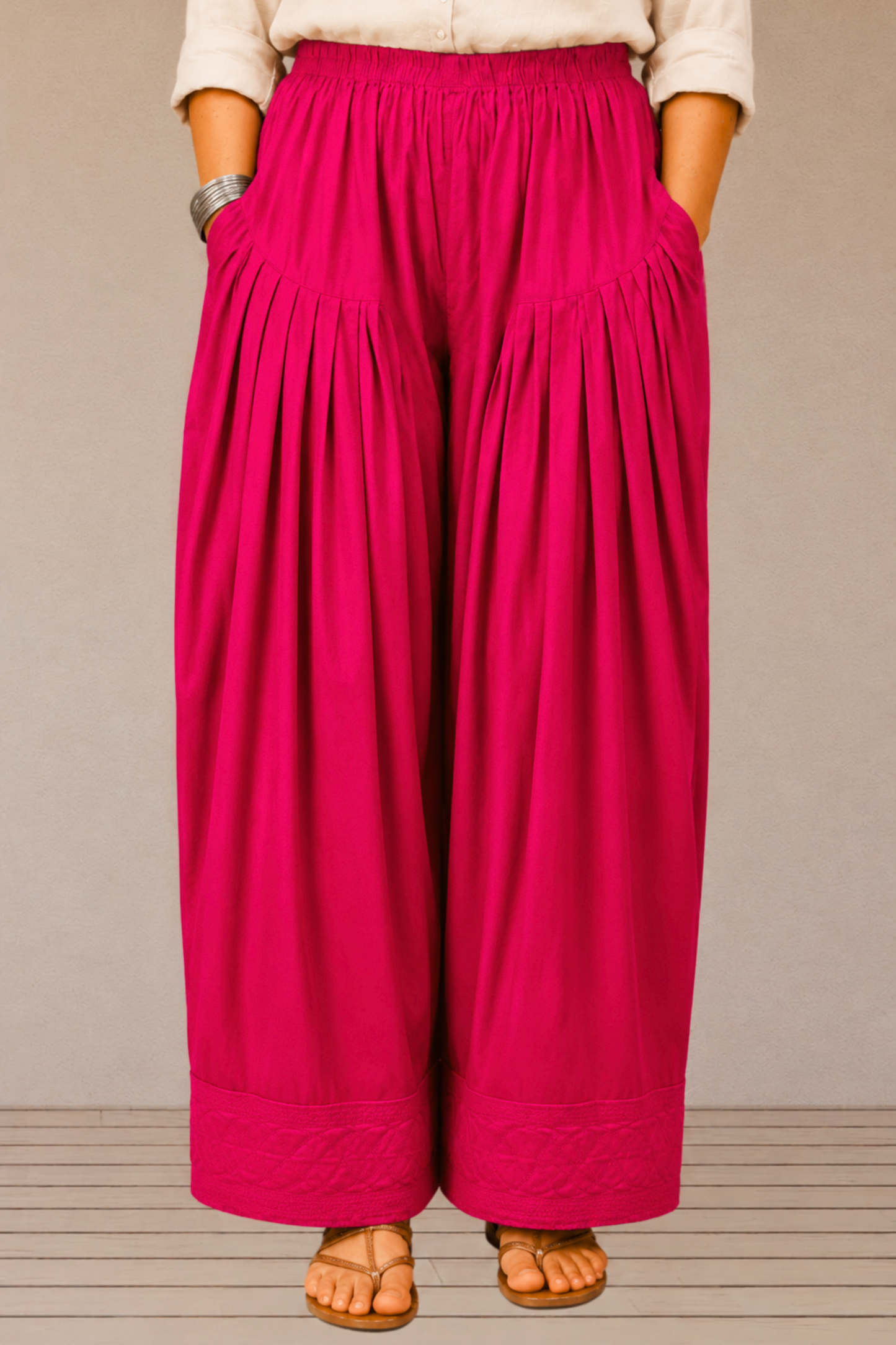 Magenta Rayon Farshi Salwar