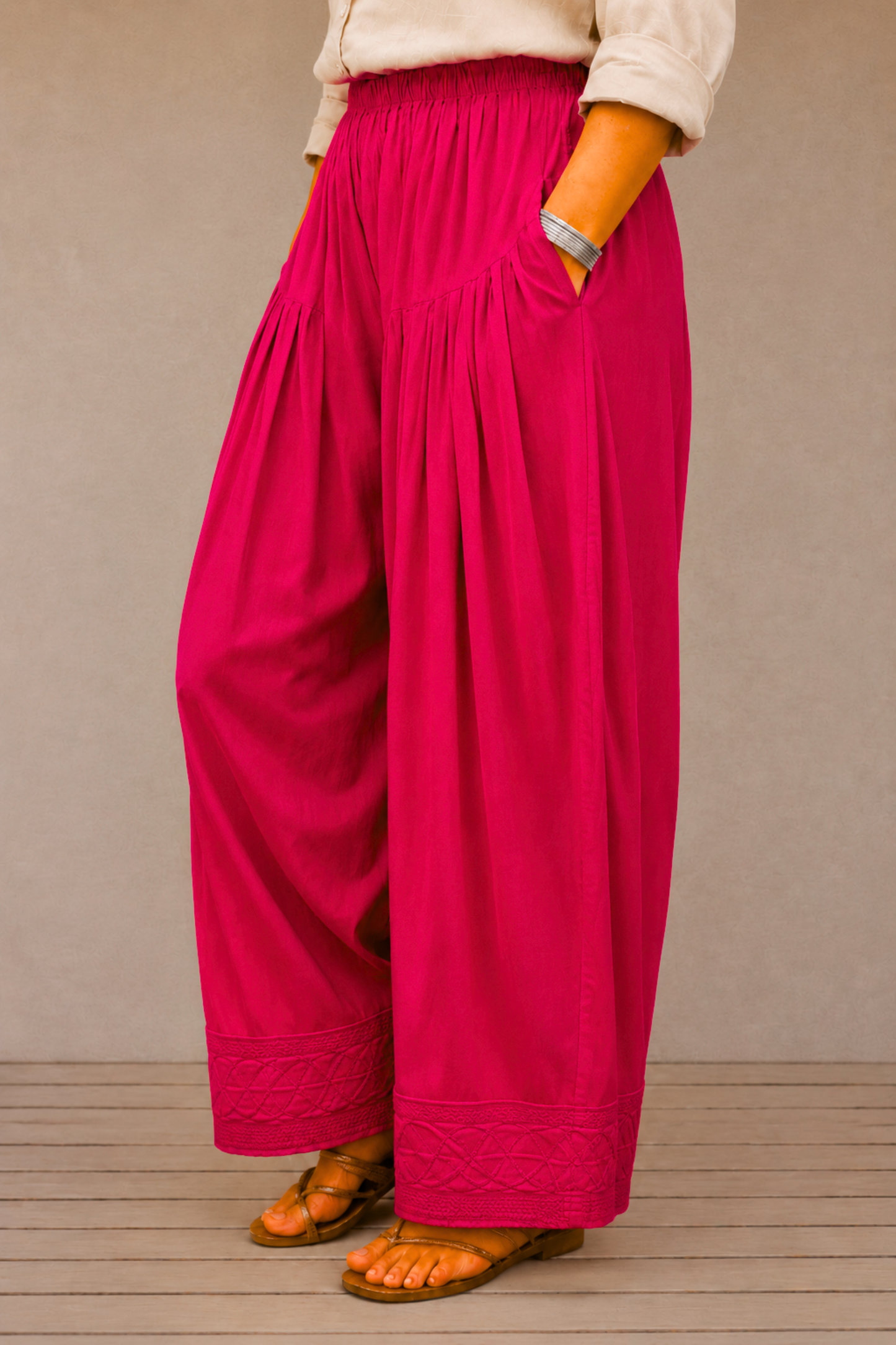 Magenta Rayon Farshi Salwar