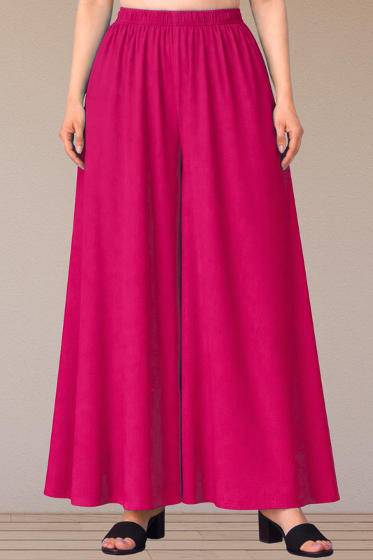 Magenta Rayon Skirt Palazzo