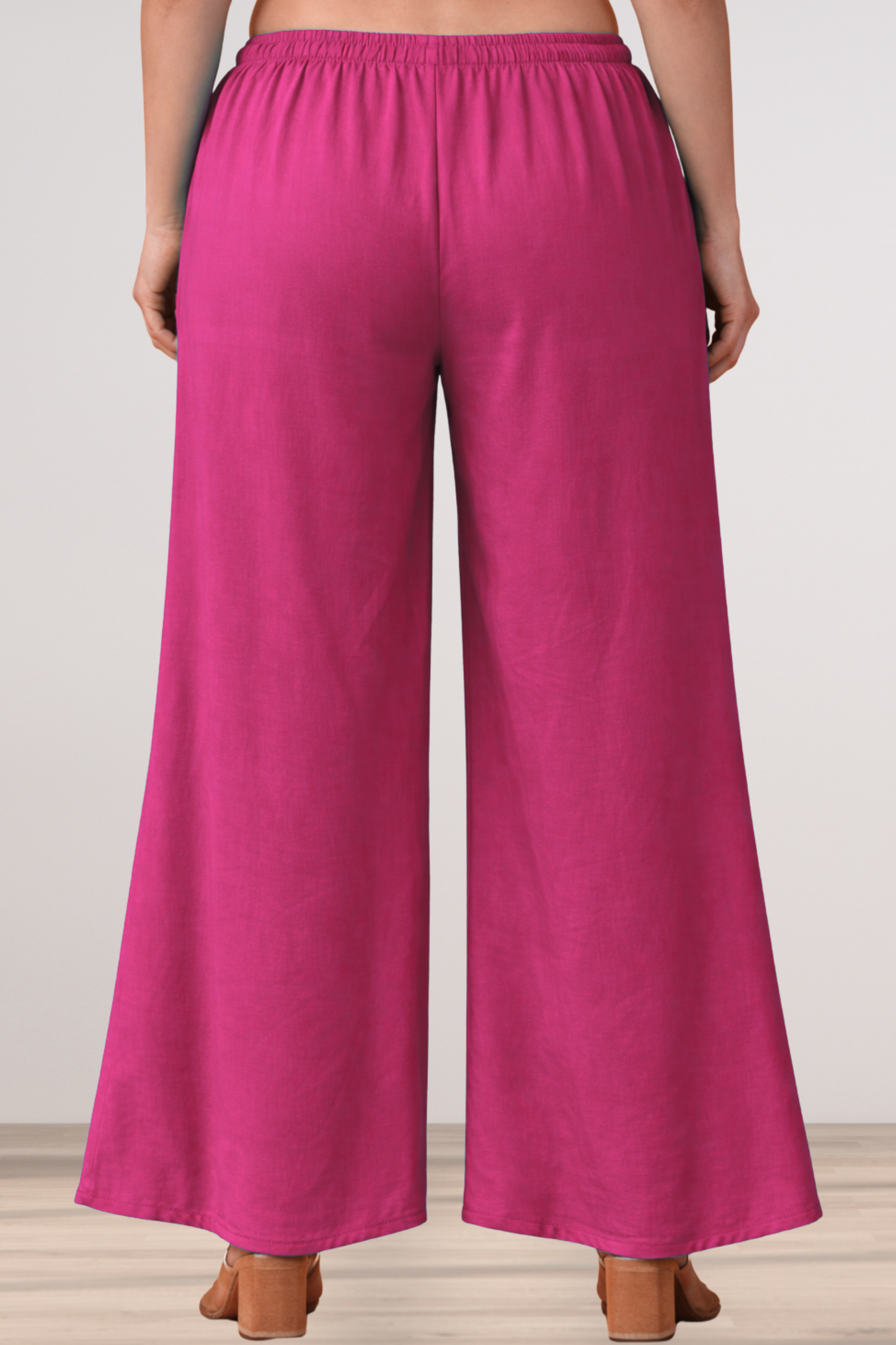 Magenta Rayon Loose Palazzo