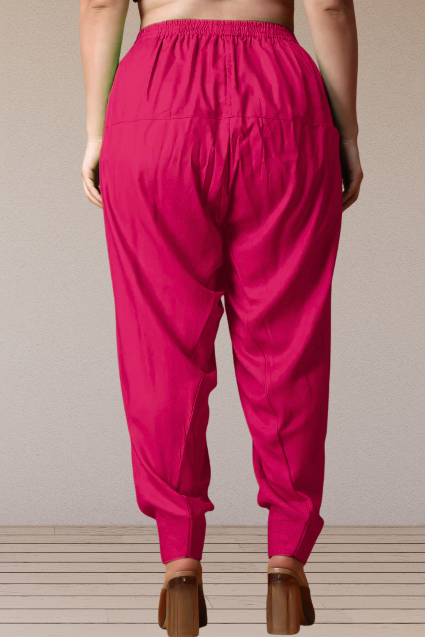 Magenta Rayon Pleated Salwar