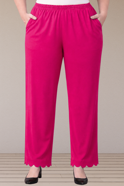 Magenta Scallop Cut Palazzo
