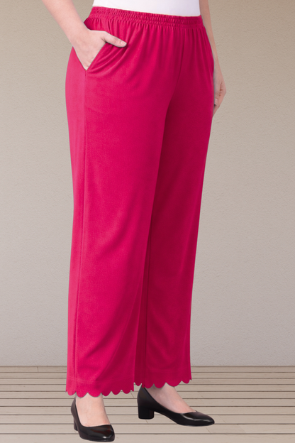 Magenta Scallop Cut Palazzo