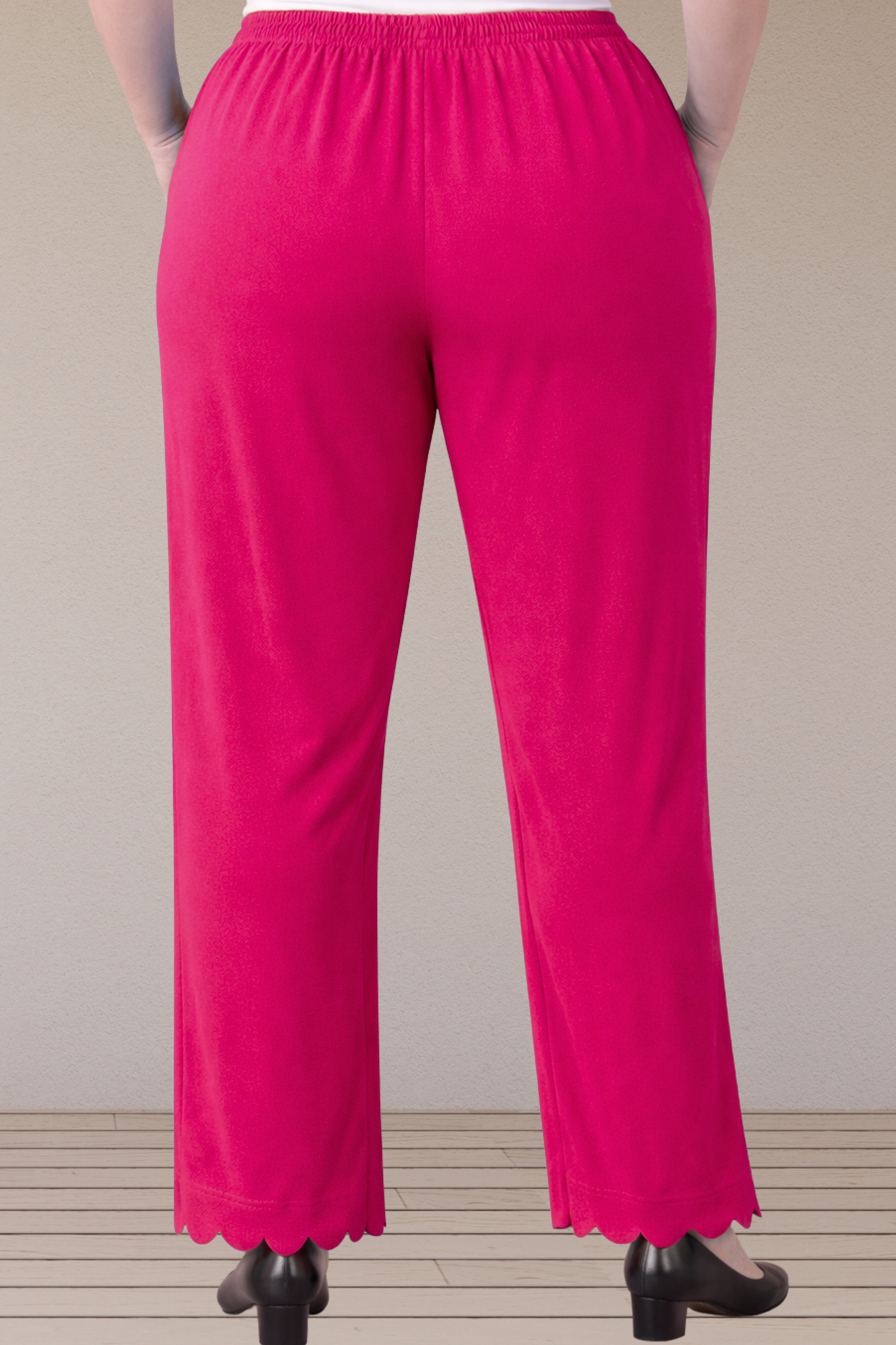 Magenta Scallop Cut Palazzo