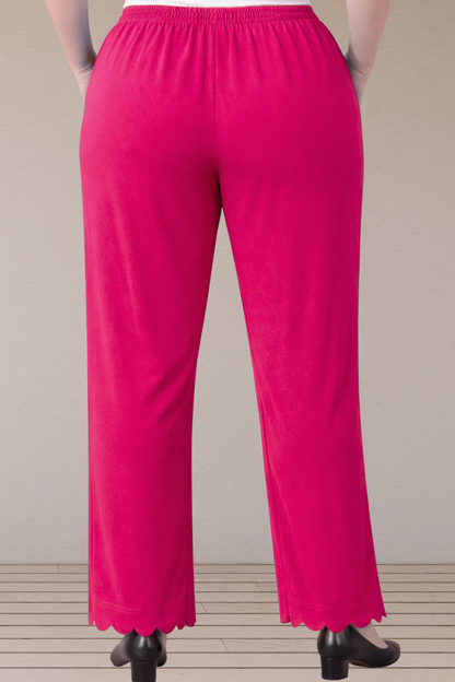 Magenta Scallop Cut Palazzo