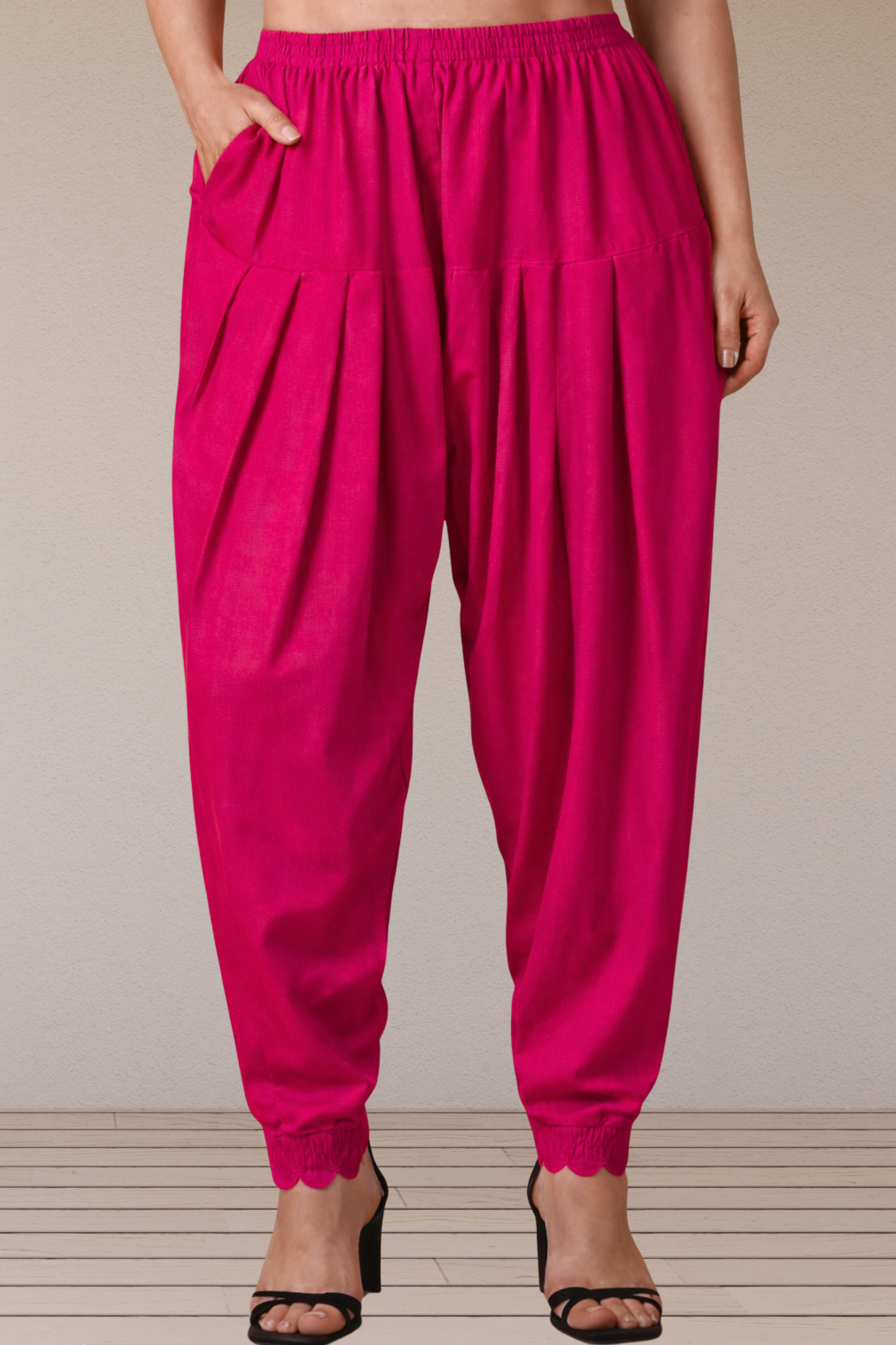 Magenta Scallop Cut Salwar