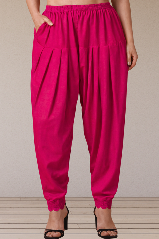 Magenta Scallop Cut Salwar