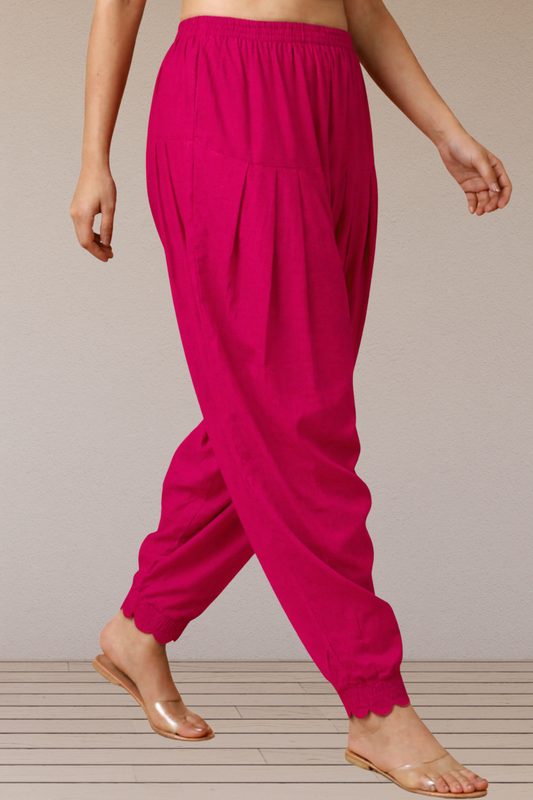 Magenta Scallop Cut Salwar