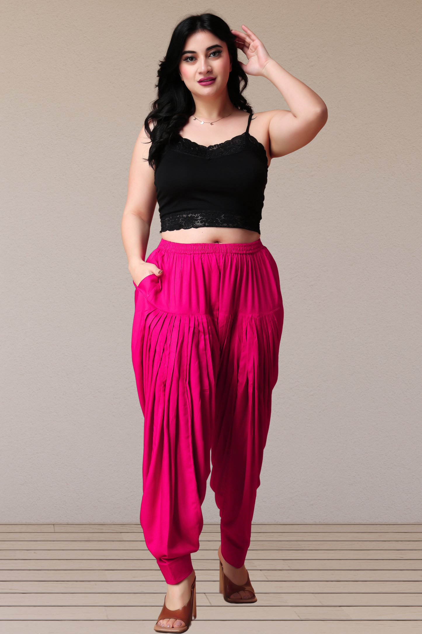 Magenta Rayon Patiala Salwar