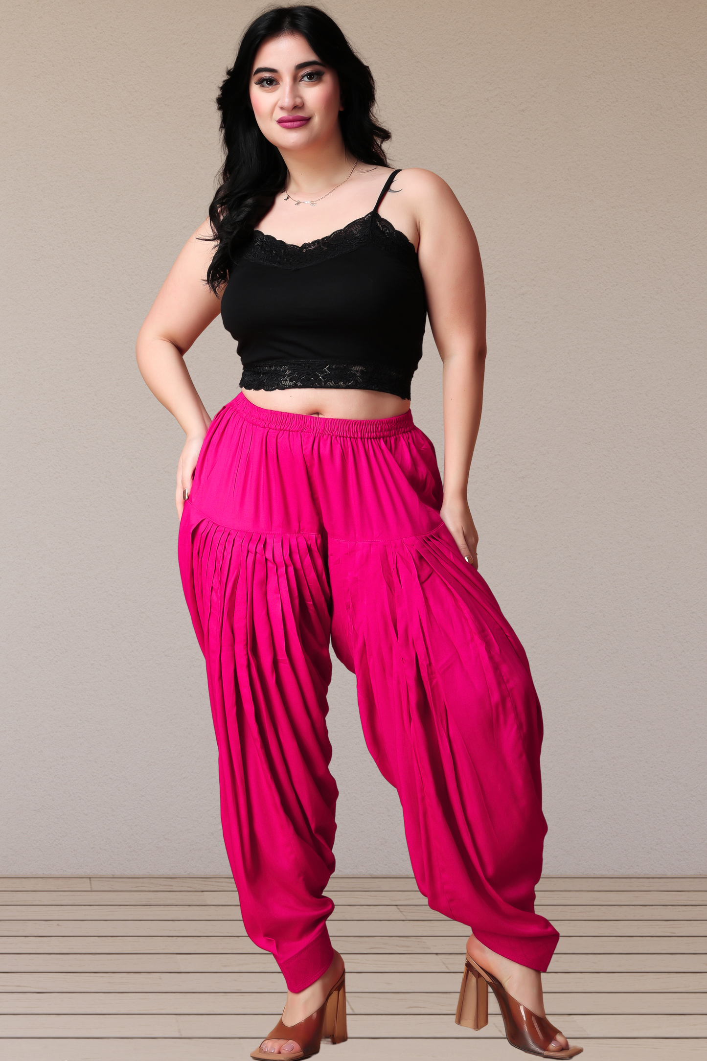 Magenta Rayon Patiala Salwar
