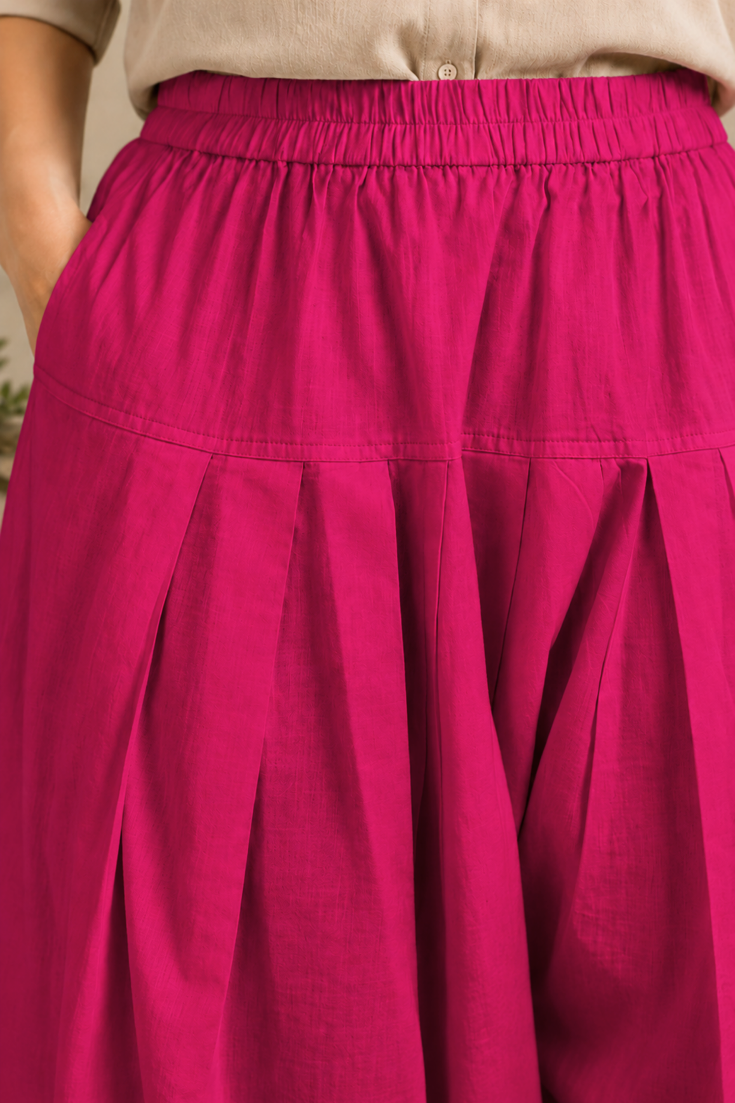 Magenta Cotton Farshi Salwar