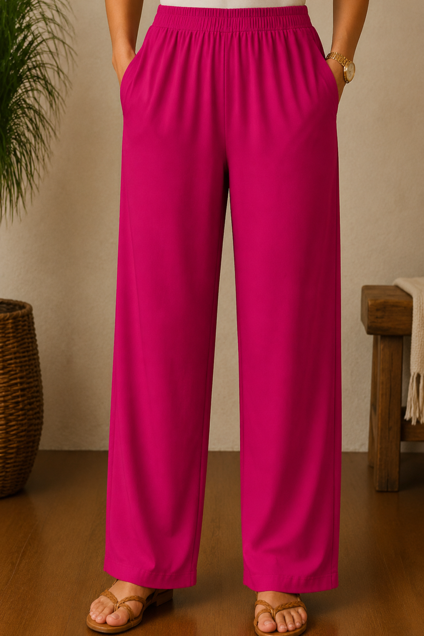Magenta Rayon Kurti Pant