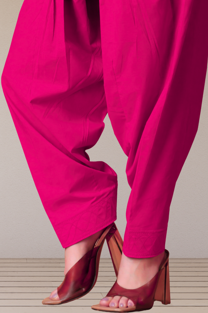 Magenta Classic Cotton Salwar With Pocket