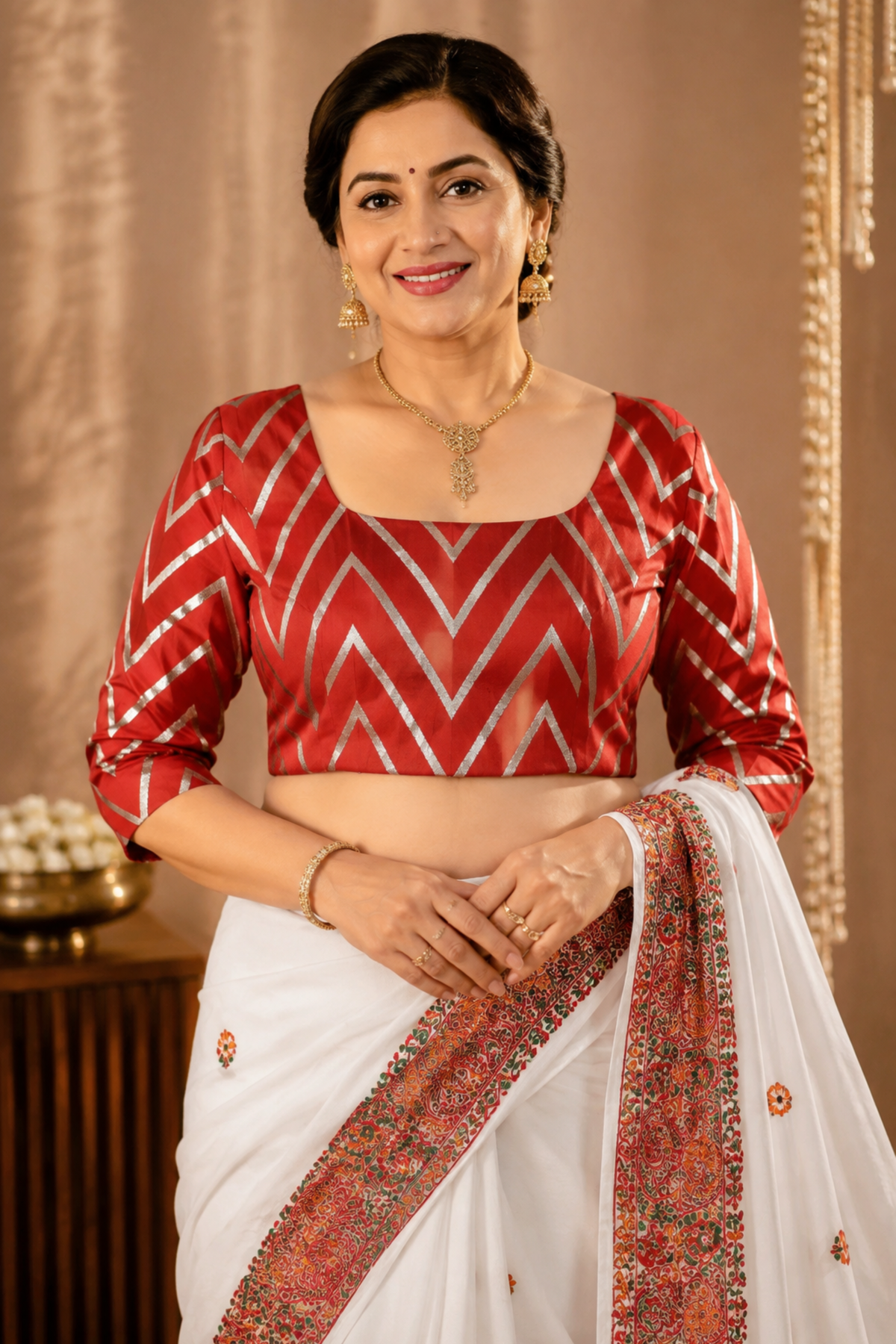 Mahogany Maroon Silk Blouse