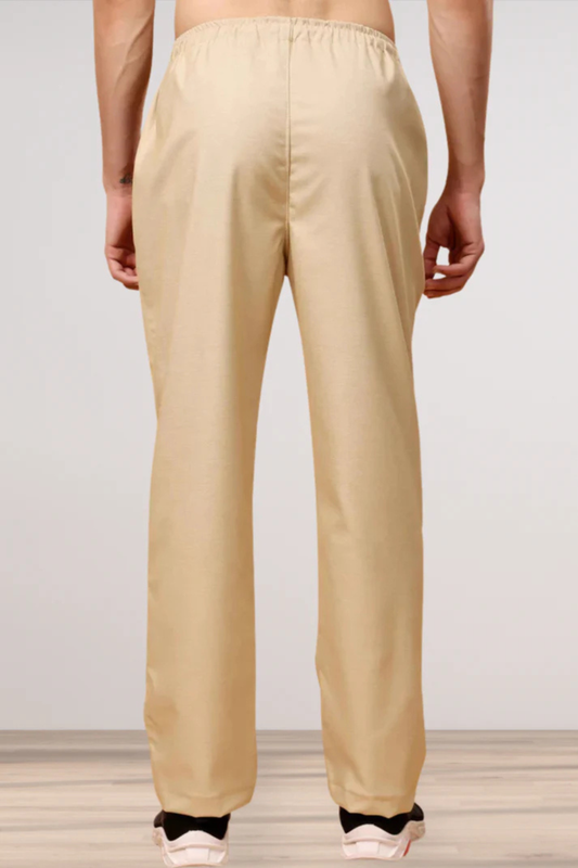 Maple Beige Textured Stretch Track Pants