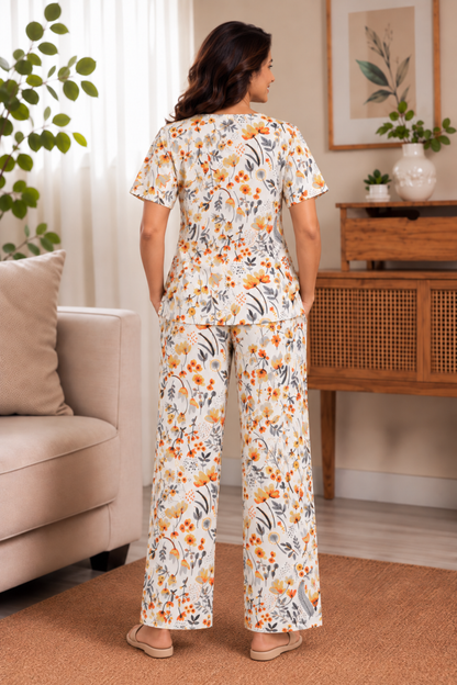 Marigold Mist Rayon Night Suit