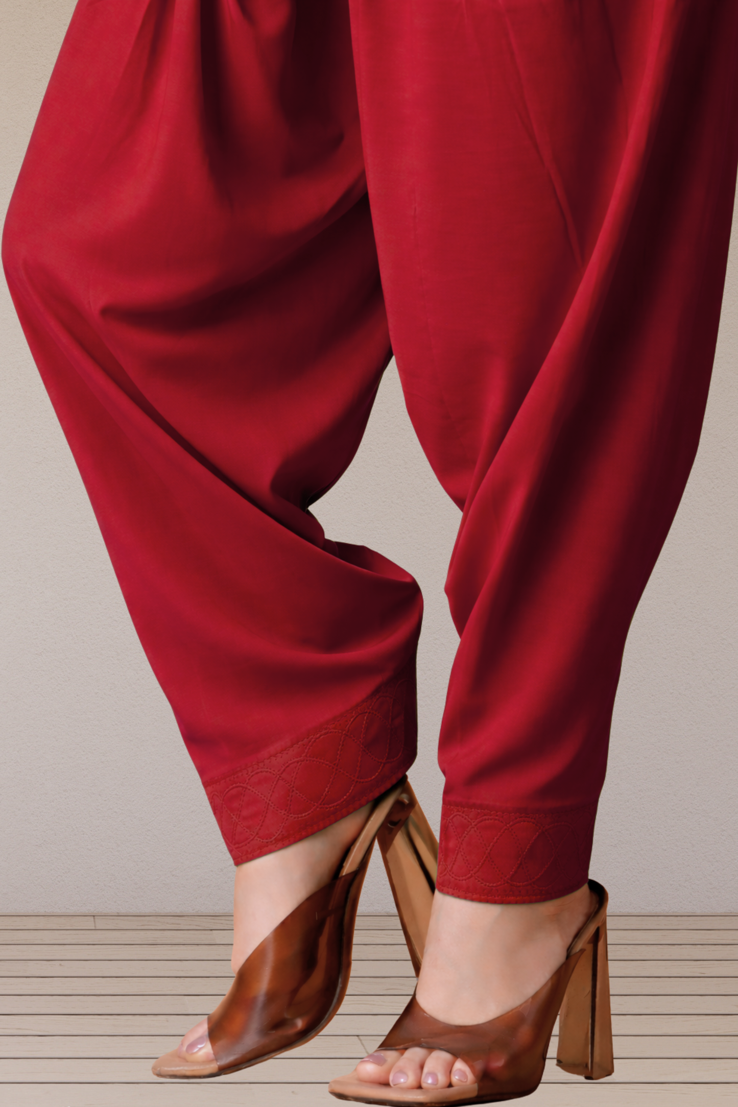 Maroon Rayon Patiala Salwar