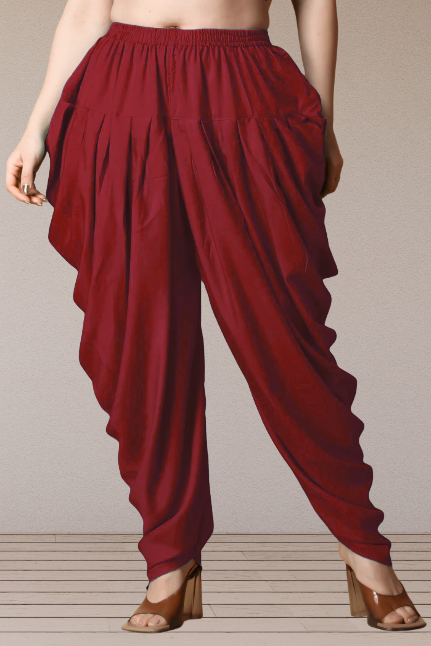 Maroon Belted Dhoti Salwar