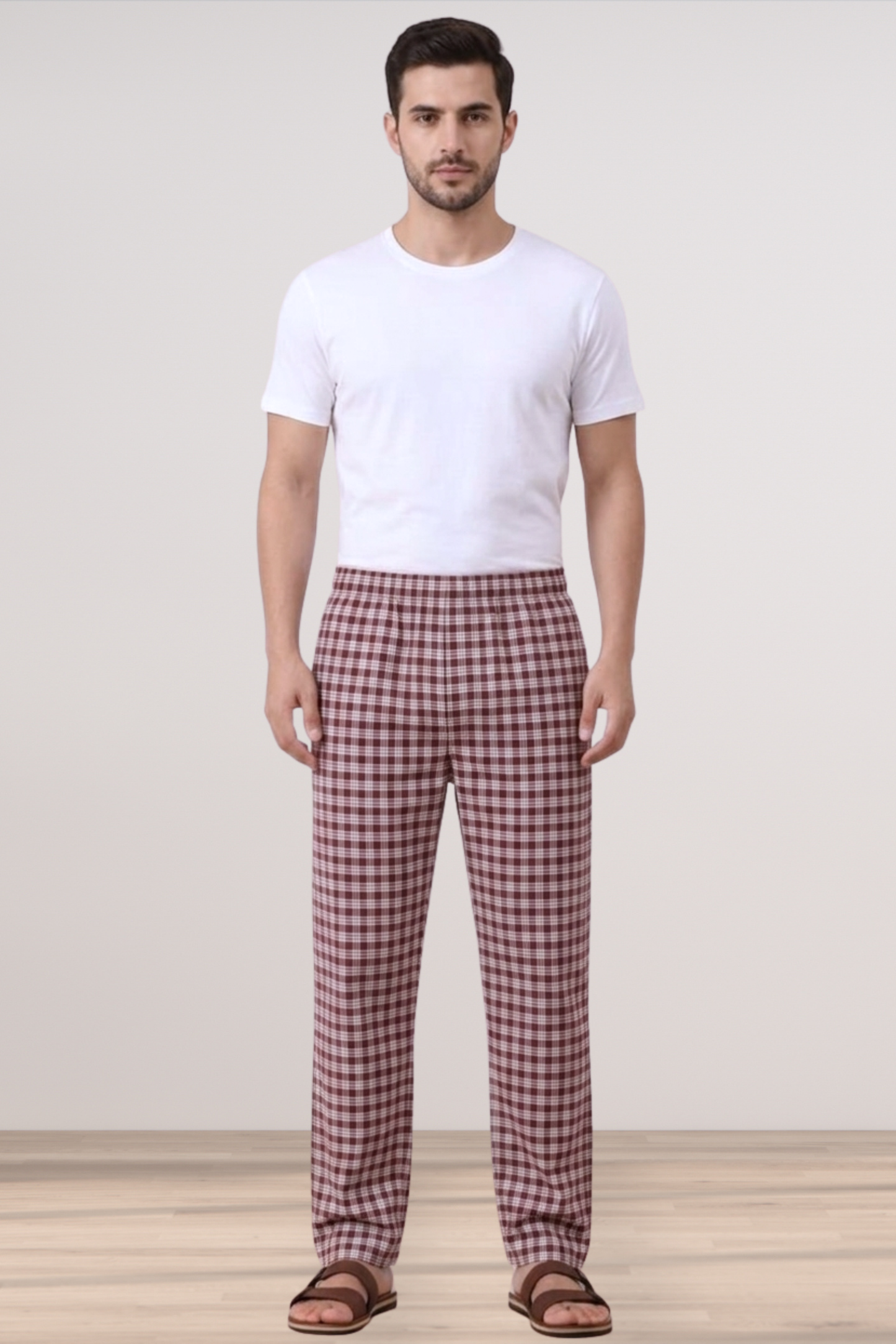 Maroon Checked Comfort Cotton Pajama