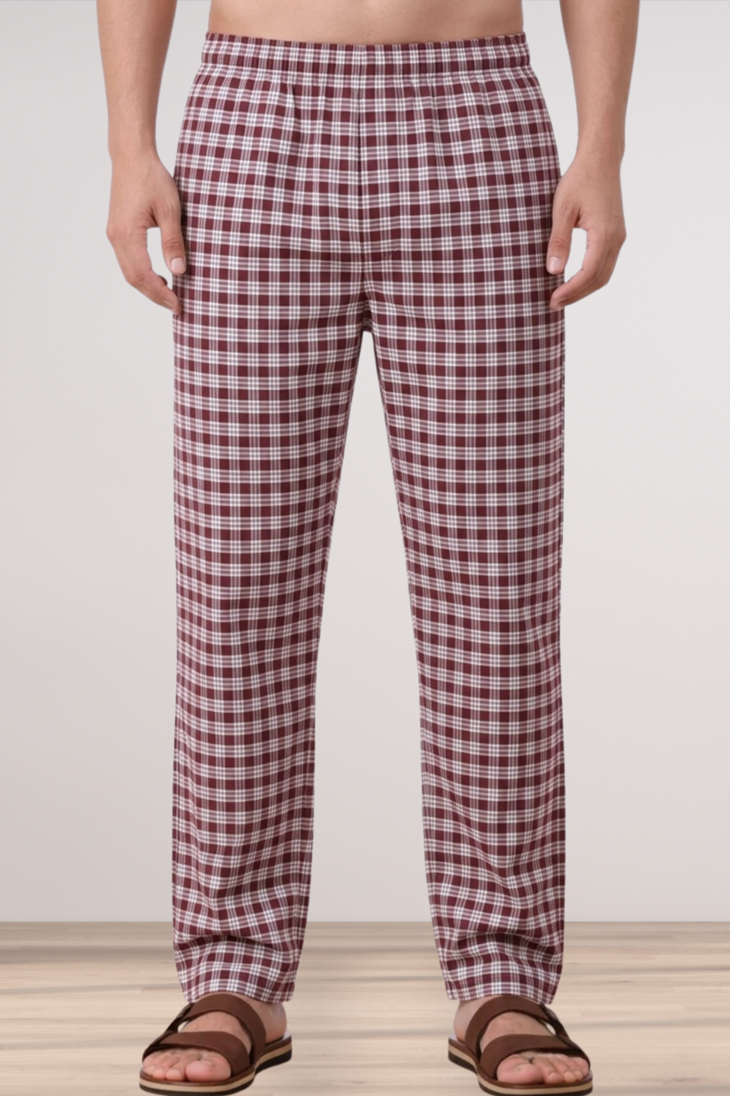 Maroon Checked Comfort Cotton Pajama