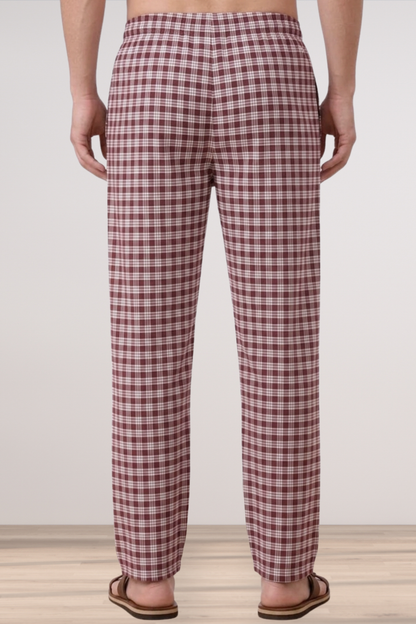 Maroon Checked Comfort Cotton Pajama