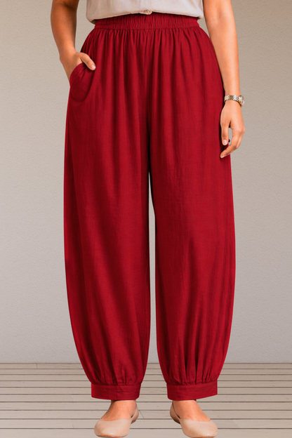 Maroon Cotton Afghani Pants
