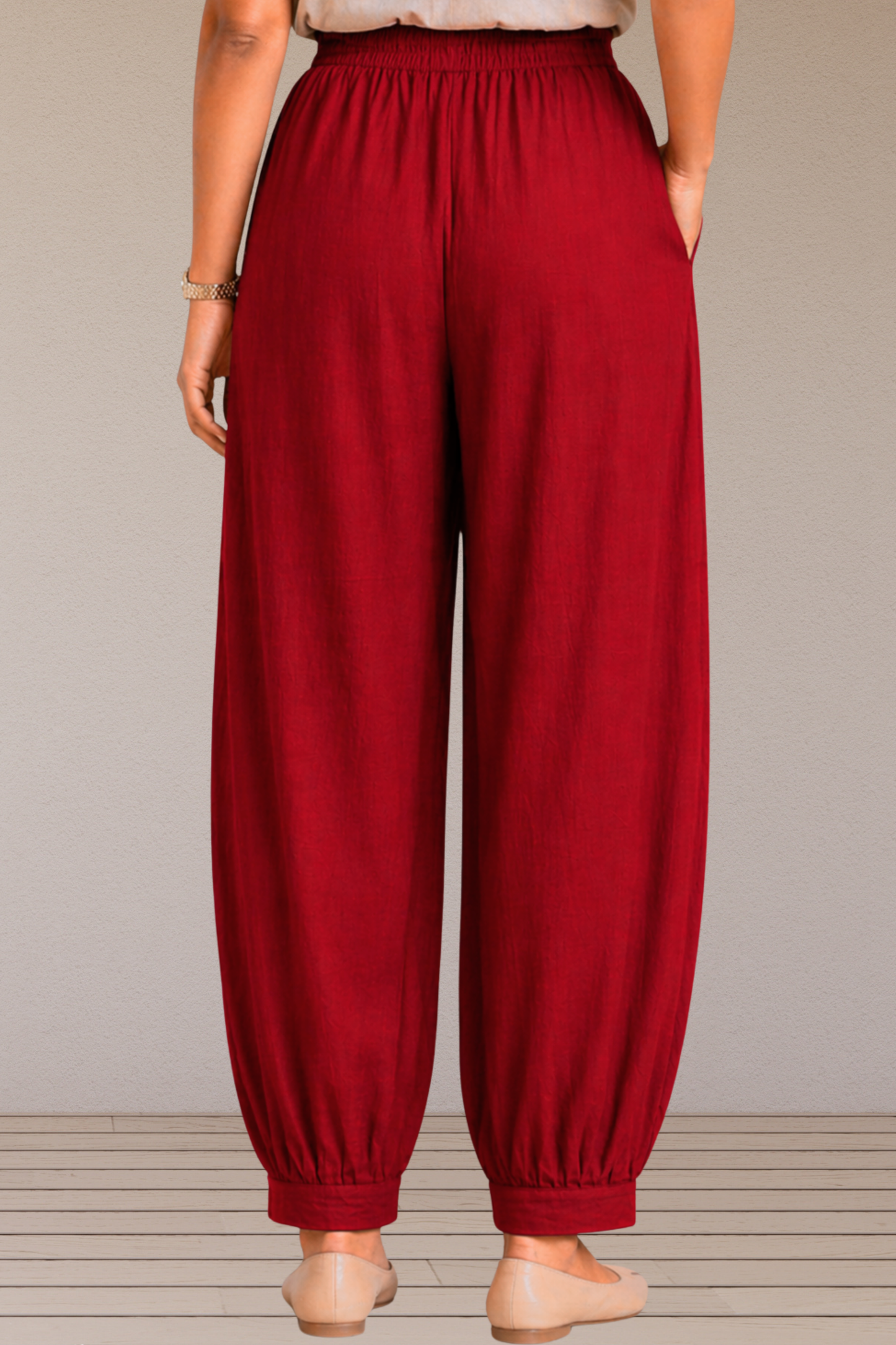 Maroon Cotton Afghani Pants