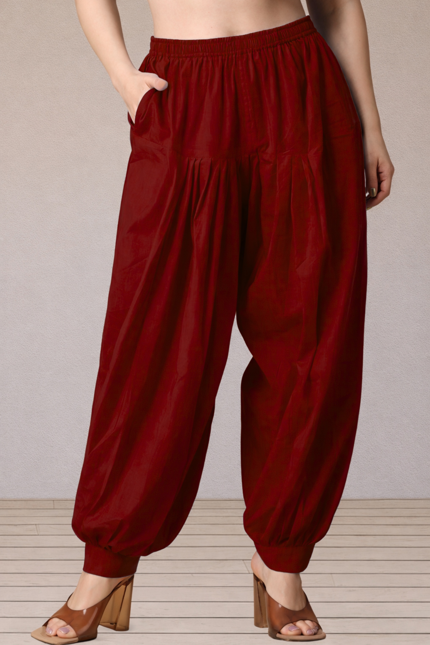Maroon Cotton Afghani Salwar