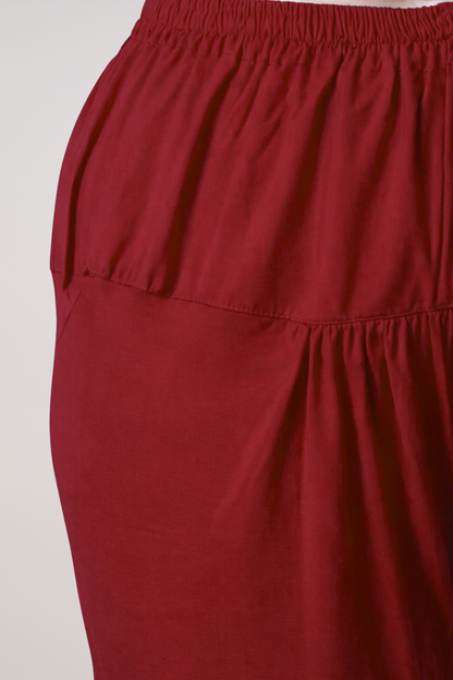 Maroon Cotton Churidar Pants