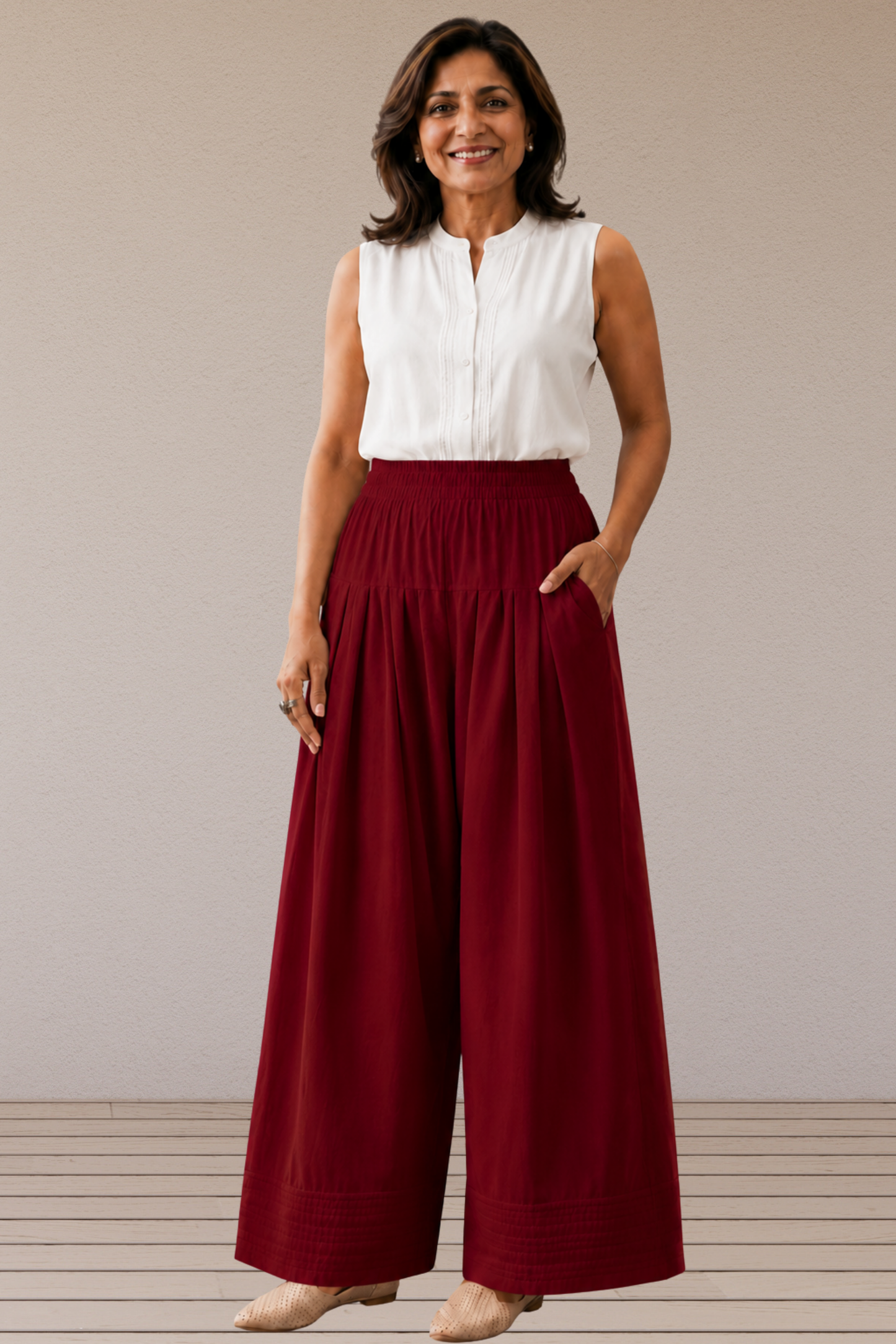 Maroon Cotton Farshi Salwar