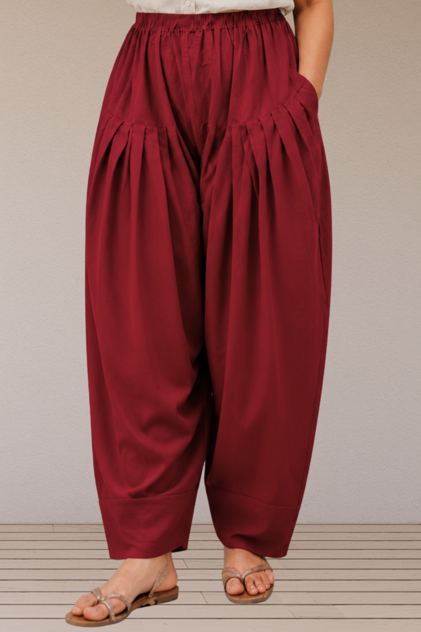 Maroon Cotton Farshi Salwar