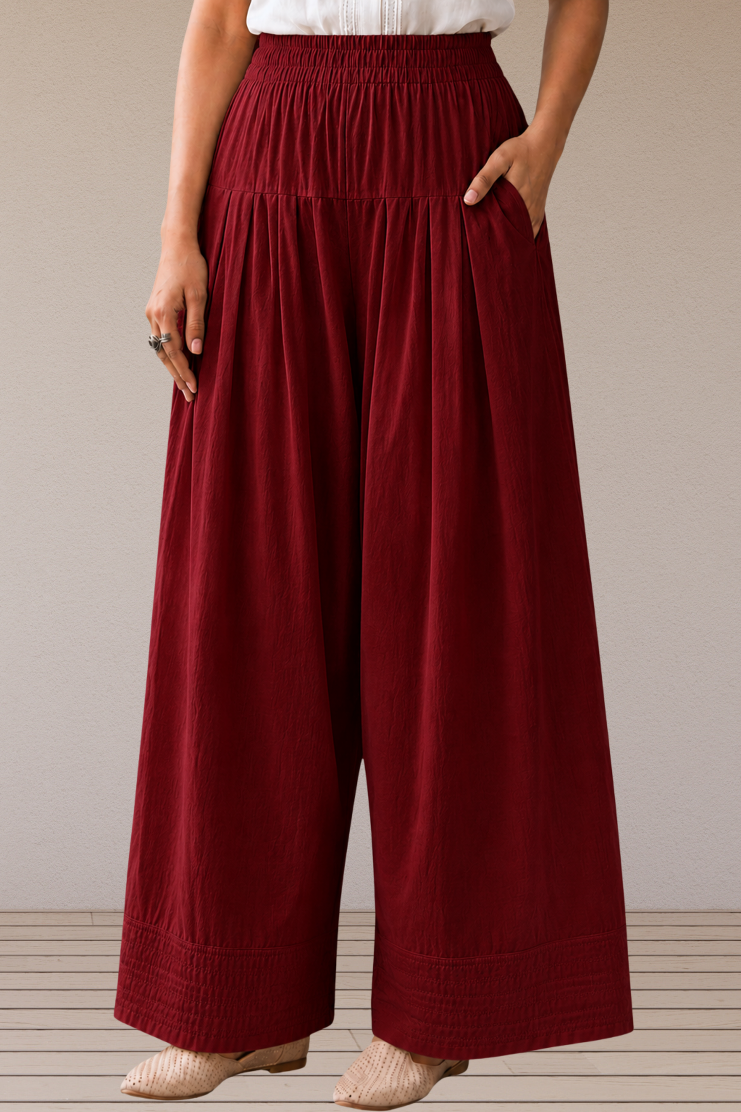 Maroon Cotton Farshi Salwar