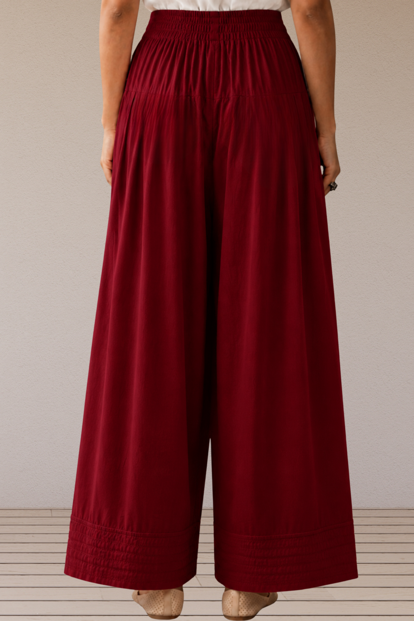 Maroon Cotton Farshi Salwar