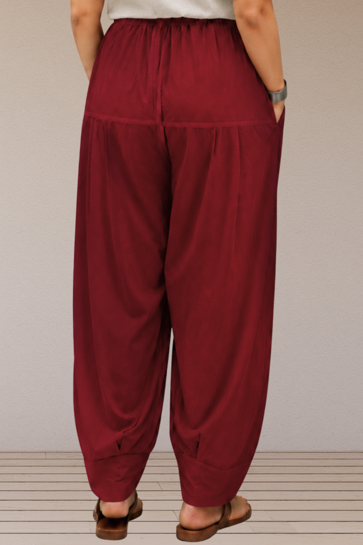 Maroon Cotton Farshi Salwar