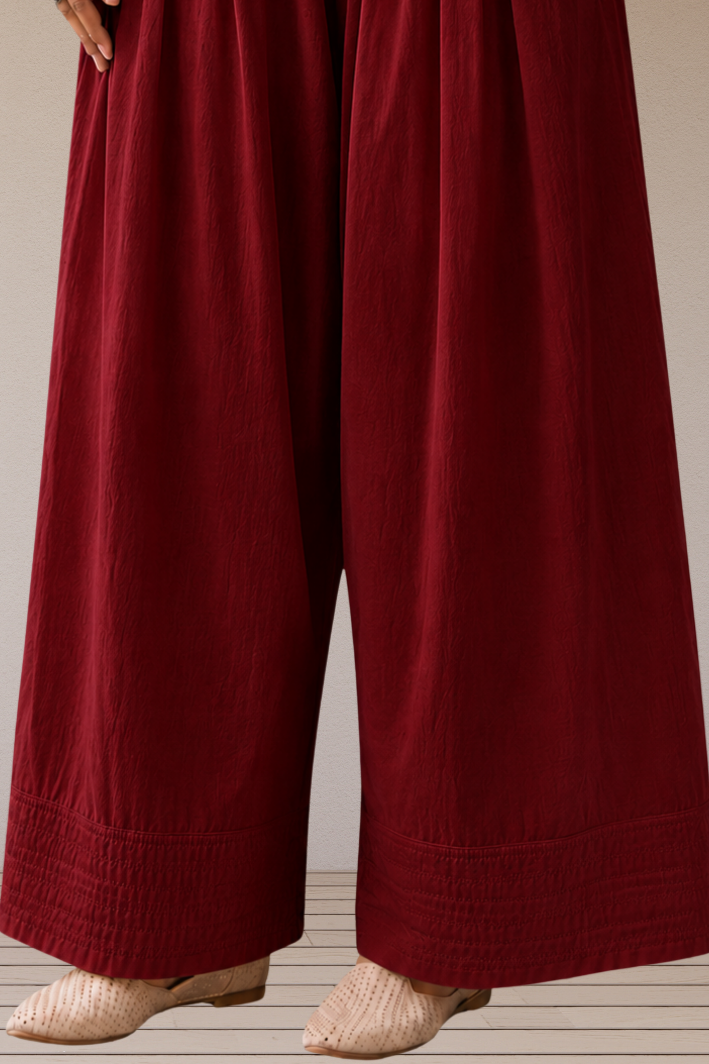 Maroon Cotton Farshi Salwar