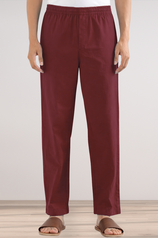 Maroon Cotton Pant Pajama
