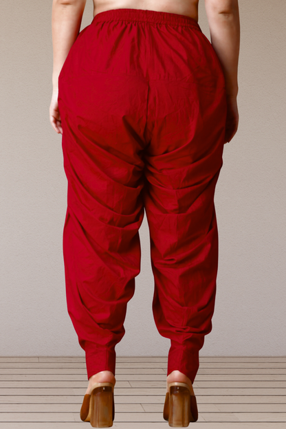 Maroon Cotton Patiala Salwar