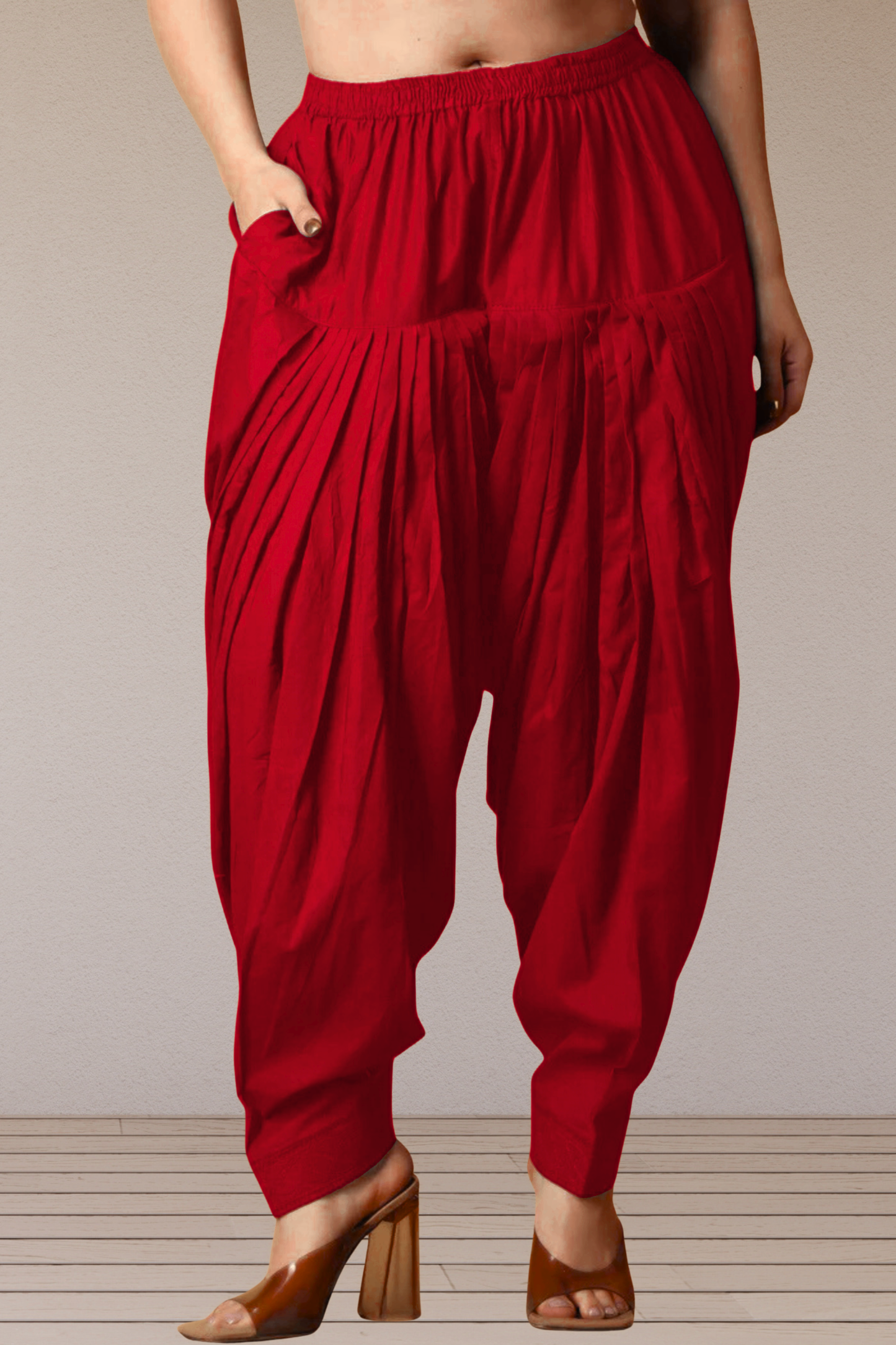 Maroon Cotton Patiala Salwar