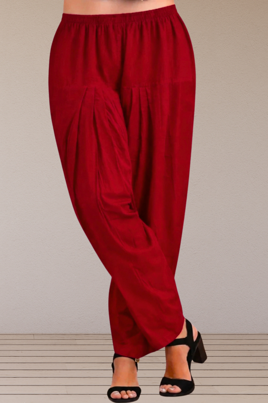 Maroon Easy Fit Cotton Salwar