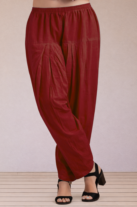 Maroon Easy Fit Cotton Salwar