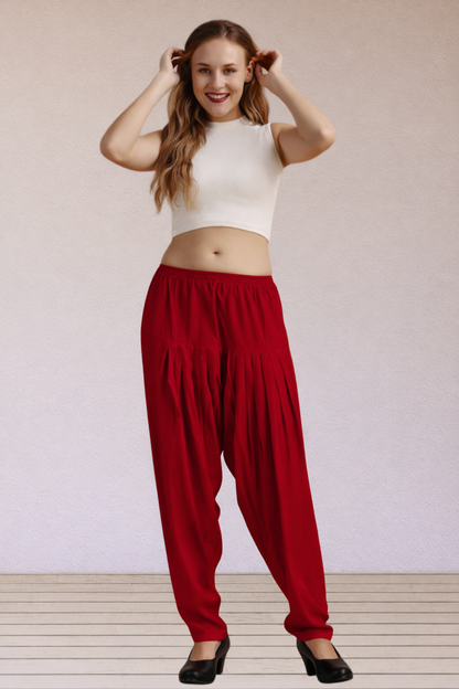 Maroon Easy Fit Rayon Salwar
