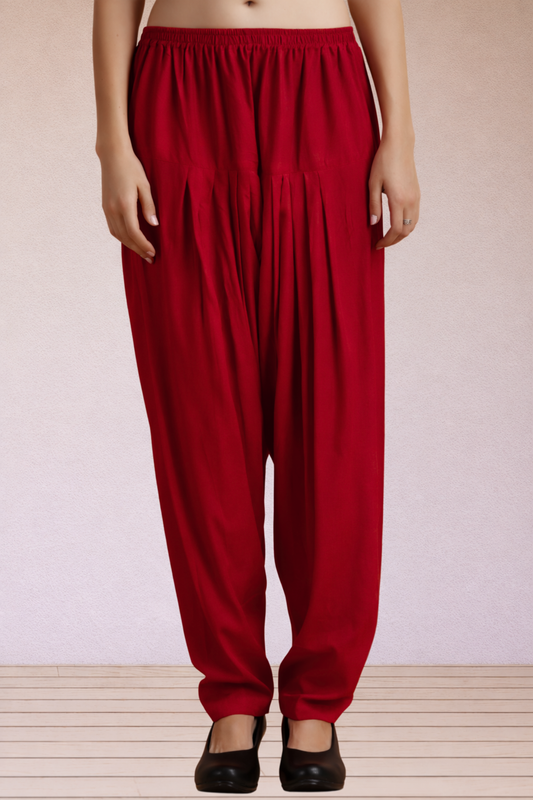 Maroon Easy Fit Rayon Salwar