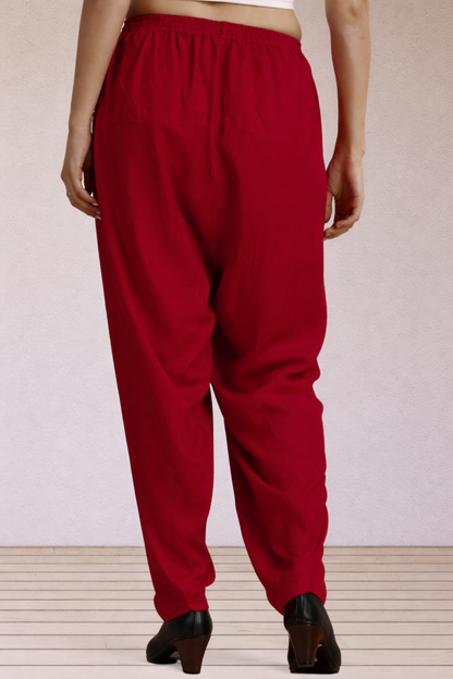 Maroon Easy Fit Rayon Salwar