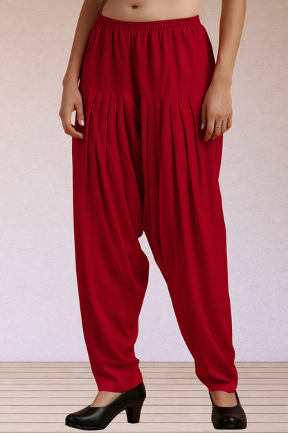 Maroon Easy Fit Rayon Salwar